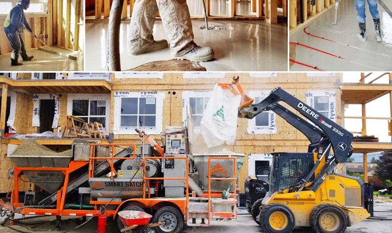 Gypsum underlayment installation in a home