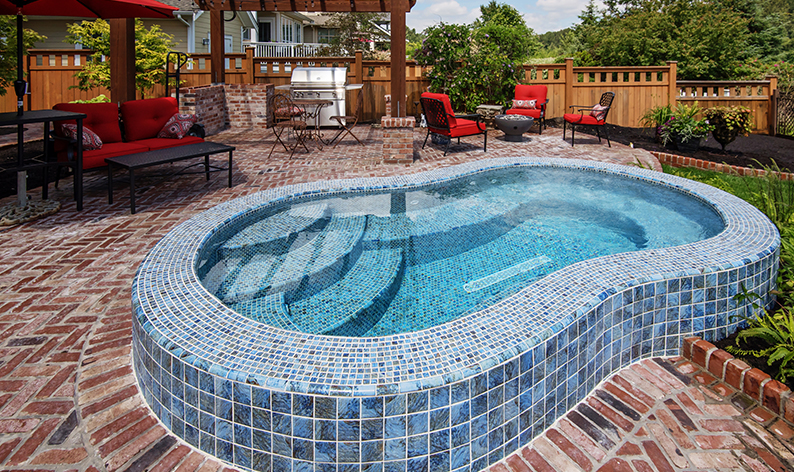 tile hot tub